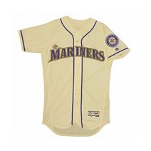 남성 MLB Seattle Mariners Authentic On Field Flex Base저지 - Cream Alternate
