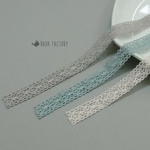 바다팩토리 비비안 토션레이스 면 레이스 리본, 그레이