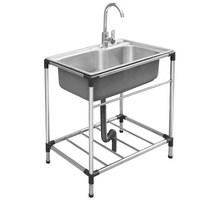 이퍼피 업소용 가정용 스텐 간이 개수대 싱크대 58x43 높이75 수도꼭지 풀세트, 02번 냉수 수도꼭지 1개