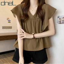 드넬 드넬 소매빅러플블라우스DWB22246A