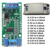 0-2.5V 0-3.3V 0-5V 0-10V 0-15V 0-24V ~ 0 -20mA/4 -20mA 전압-전류 모듈 전류 송신기 신호 변환기 모듈 215373, 0-15V to 4-20mA215373