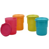 타파웨어 에브리데이 텀블러 세트, 그린, 오렌지, 블루, 핑크, 240ml, 240ml