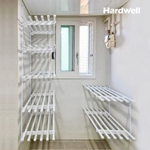 하드웰 베란다 시스템 벽선반 2단 사각 세탁실 벽걸이 철제, 2단 사각(90x45cm)높이60cm