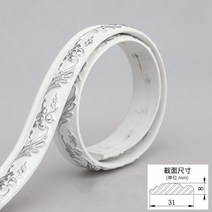 9MM문선 문틀교체 욕실문 무문선 자체 접착 벽 스티커 유연한 가장자리 스트립 스커트 홈 배경 도어 프레임 라인 석고 천장 장식, 5.E  5M  length