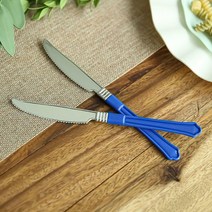 [바보사랑]홈파티 플레이팅 나이프 (10개입) 블랙-파티해, 색상:레드, 단품