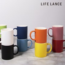 라이프란스 베이직 투톤 무지 무광 도자기 북유럽 머그컵 360ml, 블랙, 1개