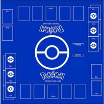 포켓몬 플레이매트 PTCG 액세서리 카드 테이블 게임 카드 패드 타카라 토미 보드게임 무료, 프리사이즈 + 블루 영문 듀오