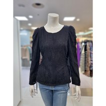 GGPX 여성 레이스 양리본 슬림끝 어깨 퍼프 백지퍼 블라우스 티셔츠 GKDA-SH400F