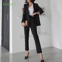 FANSYLI 여성 모던 정장 투피스 오피스룩 작업복 투피스 X6M19