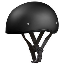 Daytona Helmets 하프 스컬 캡 오토바이 헬멧 DOT 승인 하이 그로스 블랙 3XL 바이저 포함 USA 미국, Dull Black