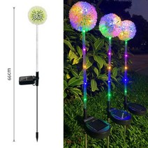 LED 태양 조명 야외 정원 장식 인공 꽃 3 헤드 민들레 태양 램프 야외 조명 마당 웨딩 장식, 4개, RGB-1헤드-16LED