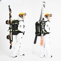 스키 가방 부츠 배낭 대용량 헬멧 의류 남성 여성 여행 방수 캠핑 백팩, 형광 옐로우(업그레이드 50 L)