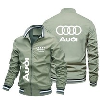 오토바이 자켓 오토바이옷남성 오토바이 재킷 아우디 자동차 로고 인쇄 봄버 패션 윈드브레이커 가을 코, 04 4