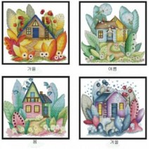 실로하는 십자수프린트패키지-요정의집 사계, 가을