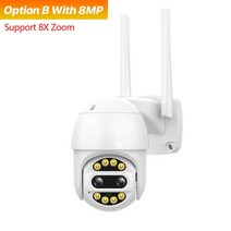 야외 무선 CCTV 카메라 8MP HD 와이파이 IP 카메라 8X 줌 5MP P2P 보안 PTZ 카메라 4MP 듀얼 렌즈 비디오 감시 iCSee, 19.Option B With 8MP - AU 플러그