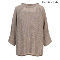 [캐리스노트] 7부소매 잔체크 블라우스 CN1MBL013