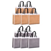 에클리츠 단색 코팅 부직포 쇼핑백 (대) 사이즈 행사 답례품 판촉물, 10개입, 그레이+베이지