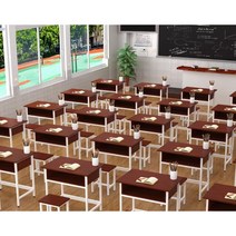 2인 학원 교습소 공부 책상 서랍있는 강의실 데스크, 월넛1인