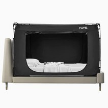 YAVIL 침대 텐트 침대 캐노피 이층 트윈 사이즈 휴대용 수면 텐트 드림 텐트 실내 어린이 및 성인용 침대 3개의 문이 있는 통기성 프라이버시 공간 (매트리스 미포함), Queen