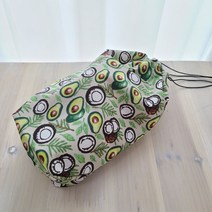 [DIY] (동영상설명) 방수조리개 물병 파우치만들기 여름파우치만들기 물병파우치 체리 아보카도 블랙 외 무지원단, 무지-옐로우