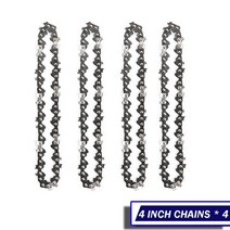 쇠사슬 체인 124pcs 가이드 플레이트 이있는 4 인치 미니 전기 톱 범용 14 커터 28 링크 전기 톱 목재 절단 교체, 4개