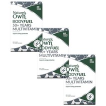 Natures Own 네이쳐스 오운 50+ 멀티비타민 에너지 60 정 Bodyfuel 50+ Multivitamin Energy 60 Tablets, 3개