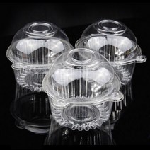 케이스 머핀 포드 돔 홀더 상자를위한 100pc 클리어 플라스틱 싱글 컵 케이크 케이크, Transparent