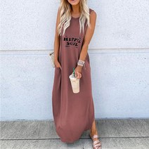 브랜드없음 롱원피스 플라워 프린트 꽃 캐주얼 드레스 긴 폴리에스터 끈 없는 종아리아래