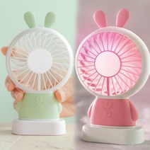 Wiix LED 토끼 휴대용 탁상용 미니 선풍기, HF-1880B, 랜덤 발송