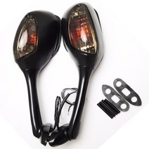차량셀프도색 자동차보수 스즈키 오토바이 Led 조명 백미러 Gsx-r 600 750 1000 2006 K5 K6 K7 K8 K9 12V, 02 Black
