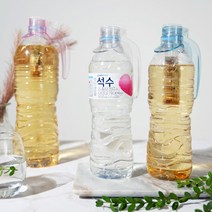 오늘새로 생수병 페트병 손잡이 1리터 2리터 물병, 투명, 2개