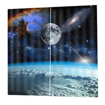 침실 거실을 위한 2Pcs/Panels 신비한 공간 이미지 인쇄 커튼