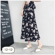 랩스커트 원피스타입 스커트 빅사이즈 랩오버스커트 여름 뉴타입 자외선차단 시폰 한편식치마 플라워 끈허리띠 비치 롱스커트