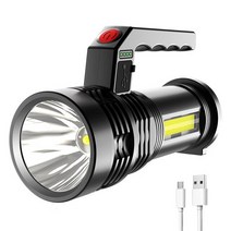 LED COB 휴대용 탐조등 4 모드 방수 스포트라이트 마이크로 USB 충전식 야외용 강력한 손전등, 01 Red