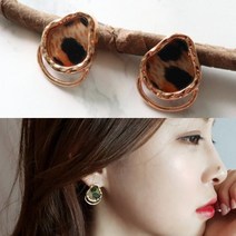 코코날다 호피귀걸이 레오파트 더블골드 포인트 패션귀걸이 귀걸이