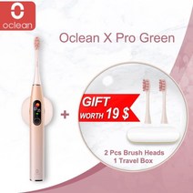 전동칫솔 소닉 칫솔 Oclean XPRO 치아 진동기 글로벌 버전 무선 충전 IPX7, 협력사, 핑크 2헤드 1박스
