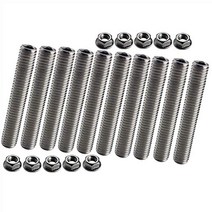 Dewhel 10pcs stainless exhaust manifold stud kit manifolds Super Duty for Ford 6.8 Liter V10 (One Si, 1, 1 SIDE