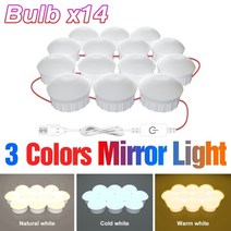 흡음판 차음재 계란판 마이크흡음판 led 화장대 거울 조명 usb 화장 화장대 조명 화장품 할리우드 전구 dimmable led 벽 거울 램프 욕실 화장대, type-b-3color-14bulb, 3년 보증, 협력사