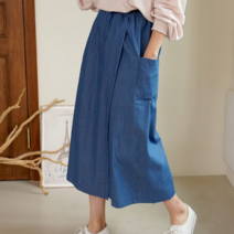 블랙보이 (퍼00200) 국내제작 여성통바지 여성랩 바지 랩치마팬츠 통바지 허리밴딩 치마바지