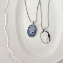 클래식카메오 뱀줄 목걸이 2color 엔틱 까메오 앤틱 빈티지 느낌 주얼리 무드 네크리스
