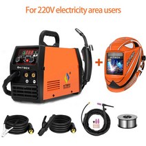 인버터용접기 HITBOX-Mig 용접기 반자동 110V 220V 인버터 Tig 아르곤 아크 가스 없음 Mig Welder 3 인 1, 03 with torch helmet