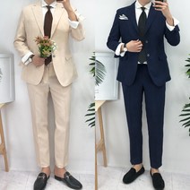 베로핏 / 남자 여름 가을 캐주얼 무지 린넨 수트
