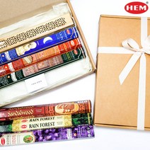 HEM 인센스 스틱 홀더 세트 집들이선물 6가지 향기 인도향, 찬단+레인 포레스트, 덮개형, 찬단
