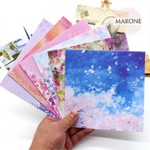 Makone 상표등록 색종이 켄트지 수공 종이접기 컬러종이 정사각형 그러데이션색 다양한제품 그림 참신한, 10컬러 솔리드 100장개