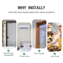 도어 잠금 자물쇠원통800g 펀치없는 자동 도어 클로저 센서 닫기, 01 black