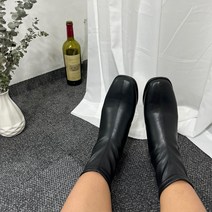 빅사이즈 스퀘어토 삭스 스판 앵클부츠 4cm