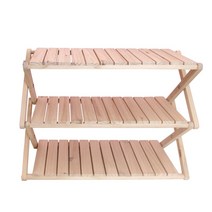 가구야히메 다용도 원목 접이식 선반 캠핑용품 수납 정리 진열대, 원목 접이식 선반 3단 (대)