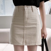 티데일리 오트밀 베이직 코튼 미니 스커트 여성 캐주얼 면 치마