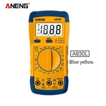 검전기 전기 접지 테스터기 전압 전류 측정기 A830L LCD 디지털 멀티미터 AC DC 다이오드 주파수 멀티테스터 테스터 부저 기능이 있는 발광 디스플레이 1 개, [02] Yellow Blue