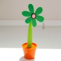 일호장신구 꽃 화분 받침 볼펜 문구 팬시 사무 용품 귀여운꽃 국내배송, 꽃화분받침볼펜(그린)